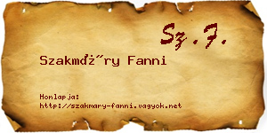 Szakmáry Fanni névjegykártya