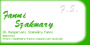fanni szakmary business card